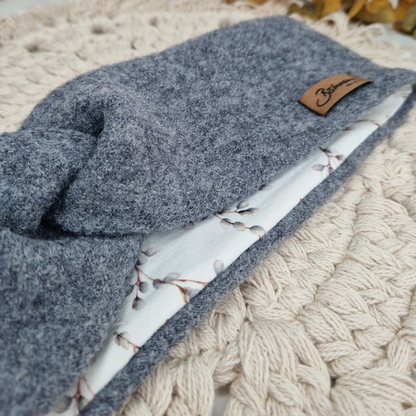 Stirnbänder aus Wollwalk "grau" Böhnens