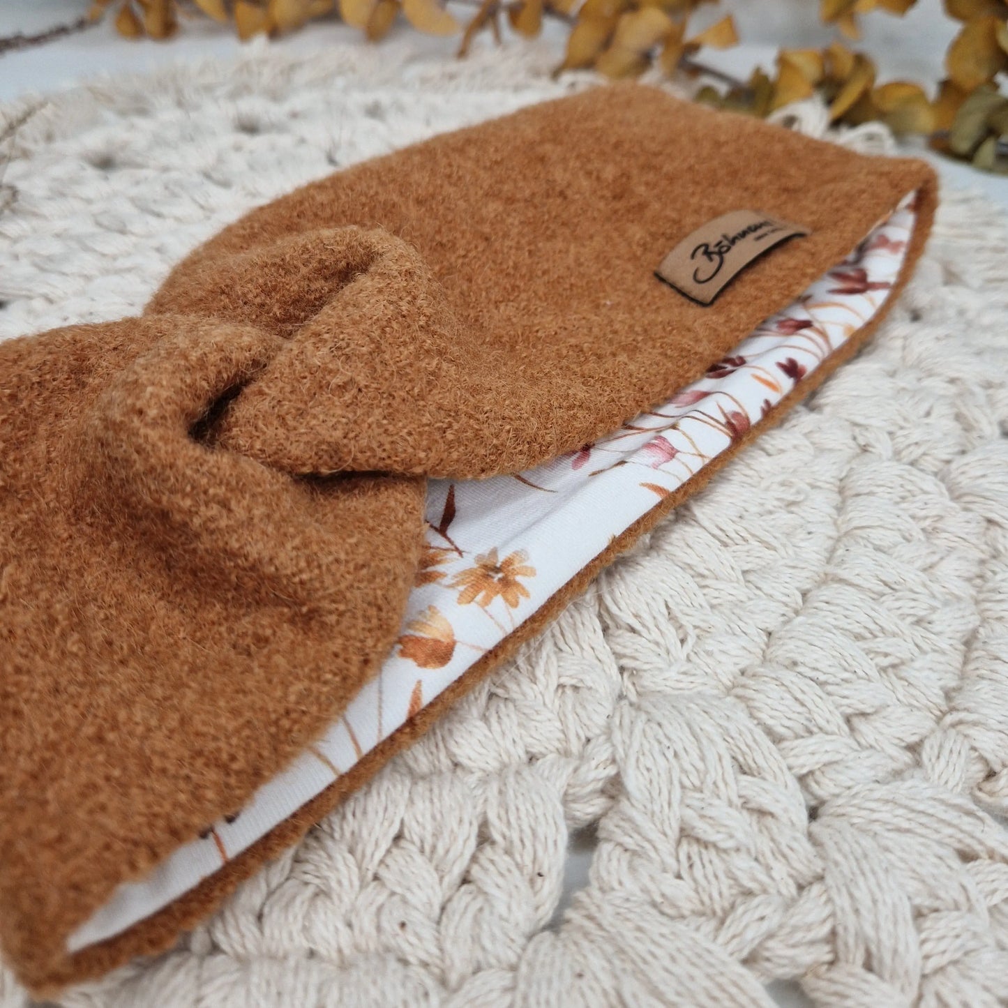 Stirnbänder aus Wollwalk "camel" Böhnens