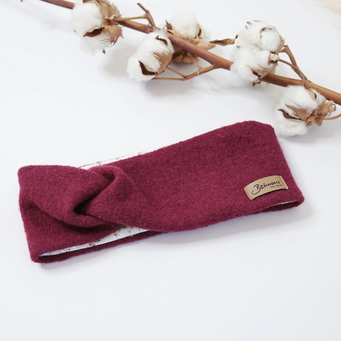 Stirnbänder aus Wollwalk "bordeaux" Böhnens