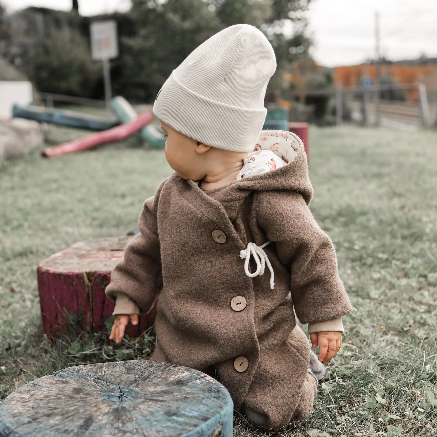 Wollwalk-Overall in Melange Beige Böhnens Böhnens