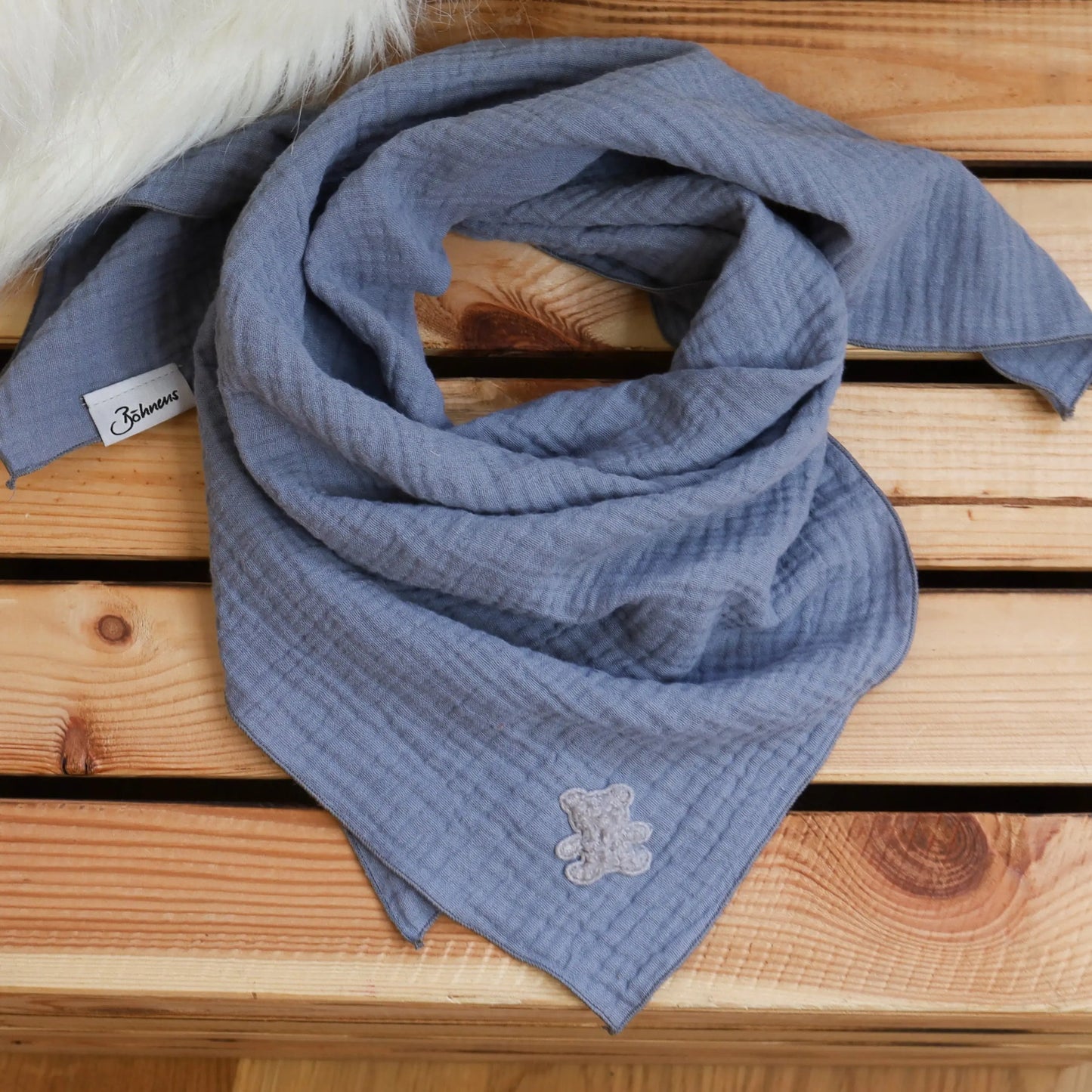 Halstuch in jeansblau mit Bärchen Böhnens Böhnens