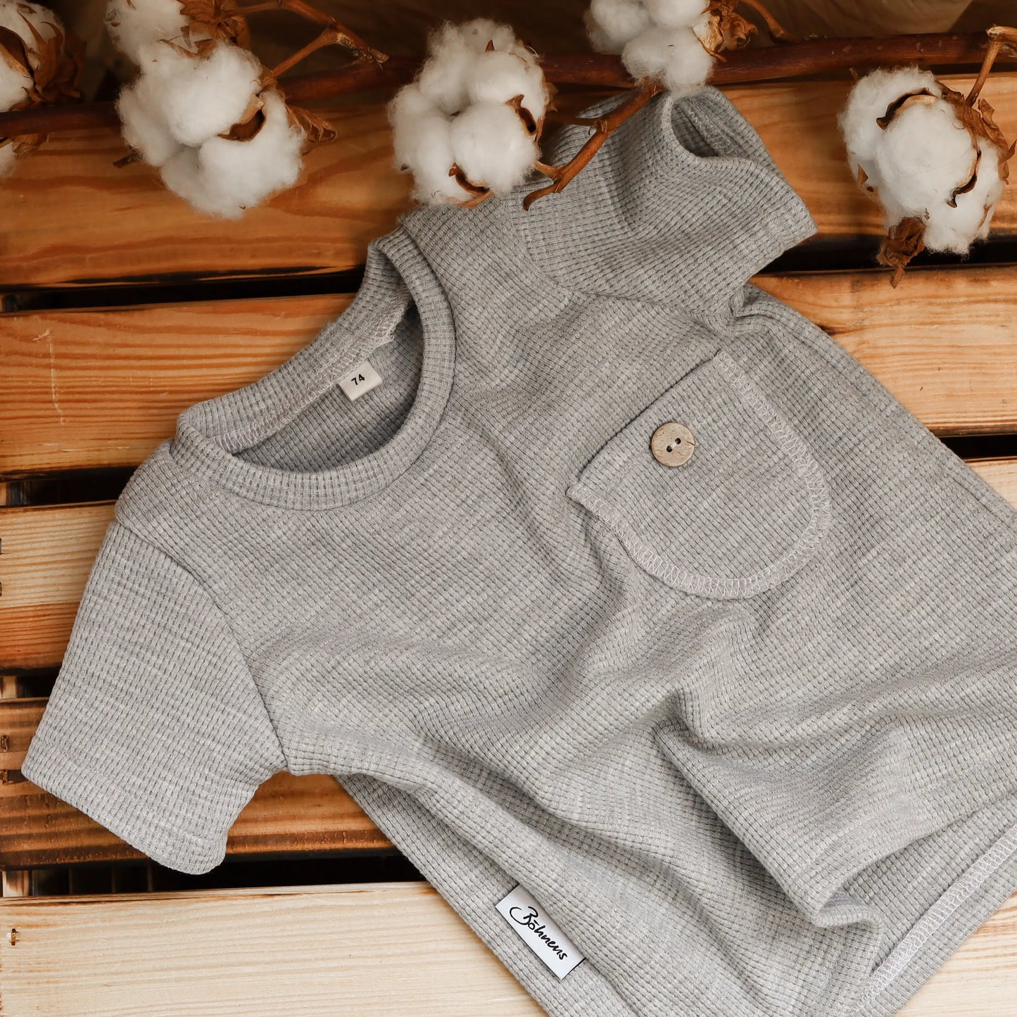 T-Shirt Waffle Knit grau | Böhnens