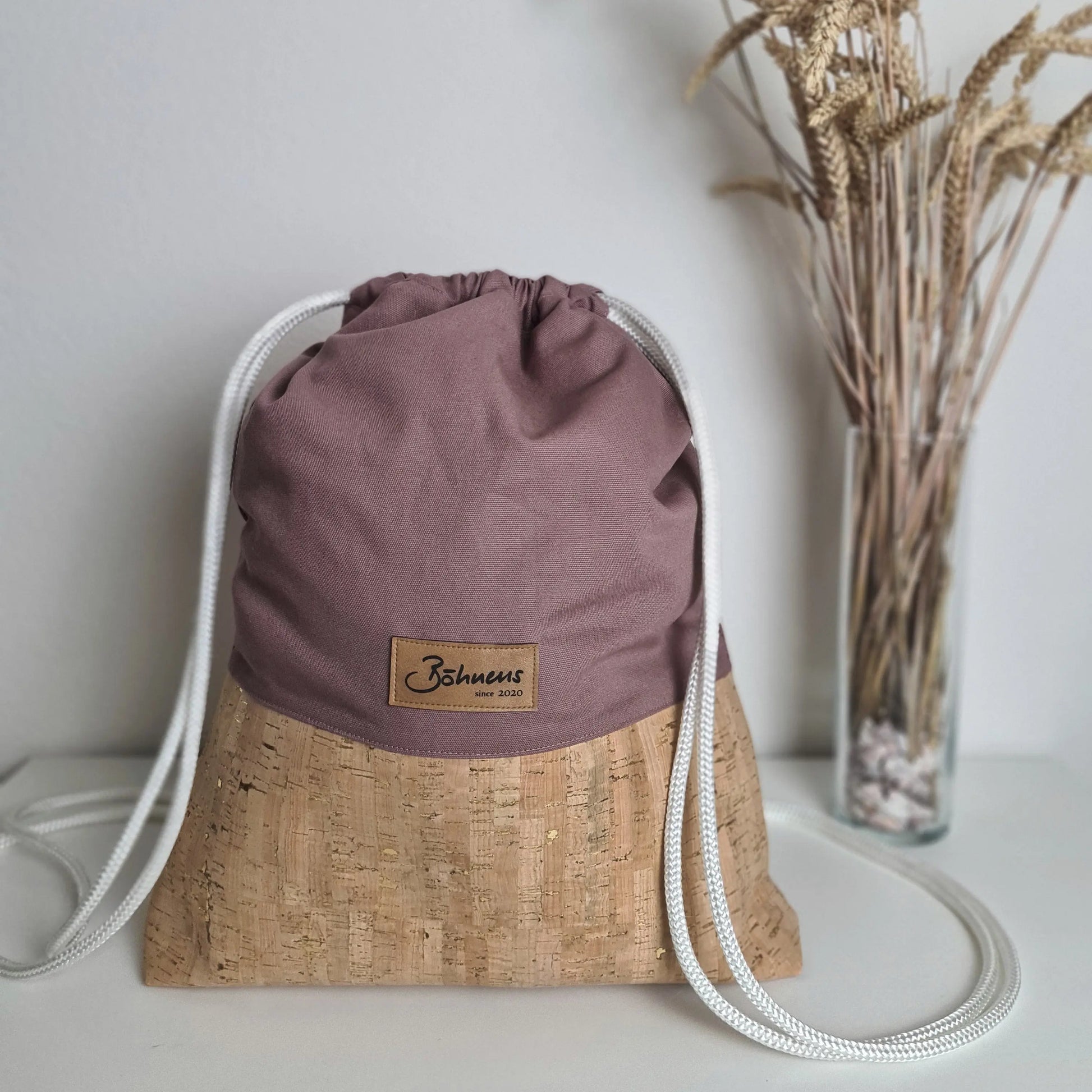 Turnbeutel Altrosa Canvas mit Korkstoff-Boden