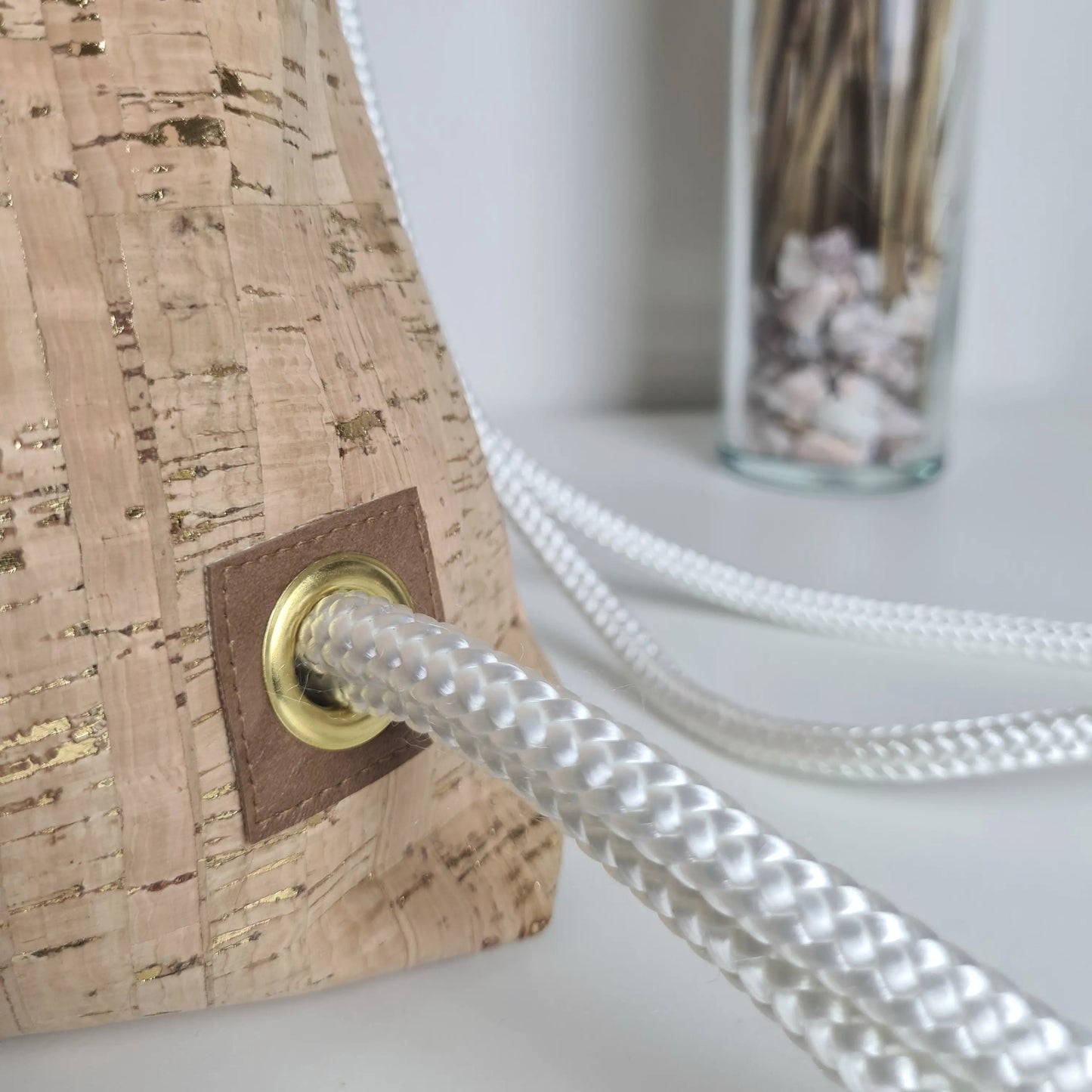 Turnbeutel Altrosa Detail Canvas oben