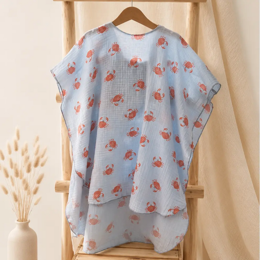 Badeponcho für Kinder mit Krebsmotiv