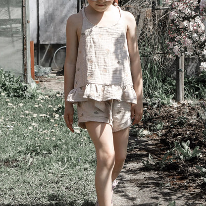 Musselin Set Kinder Top und Shorts Details