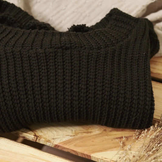Grobstrick Sweater in schwarz Böhnens Böhnens