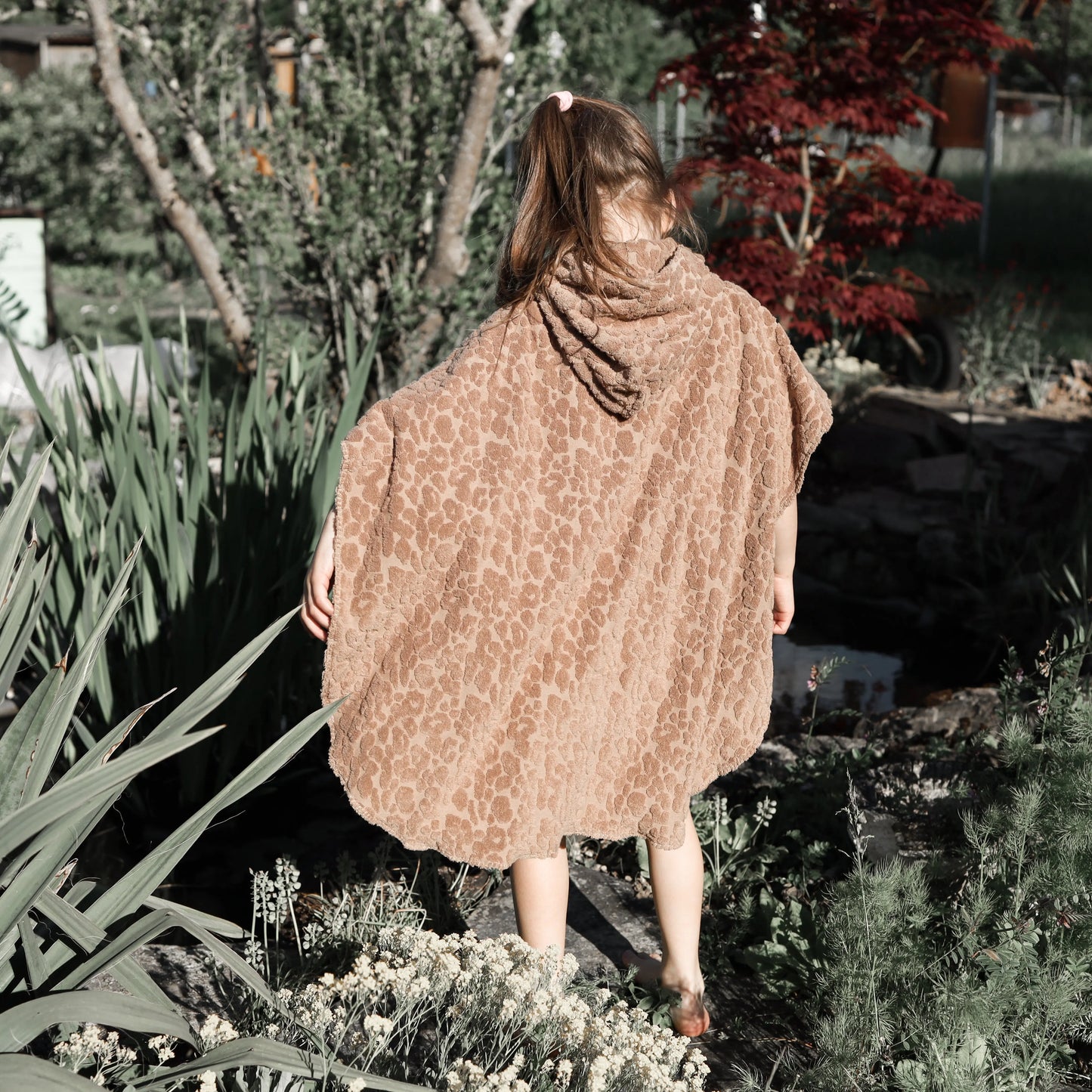 Bade-Poncho aus Frottée Leo braun