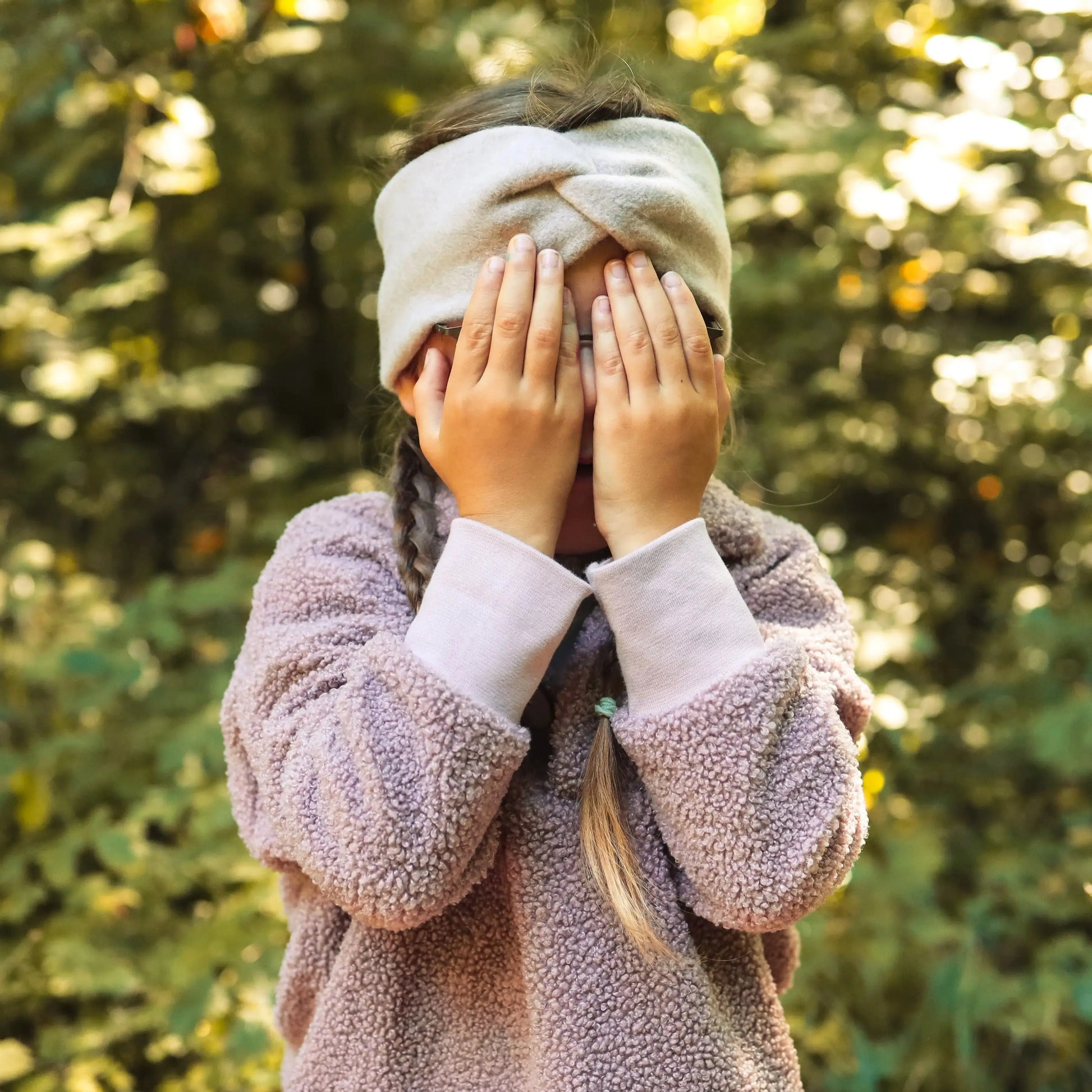 Stirnband aus Fleece in taupe melange für Mädchen Böhnens