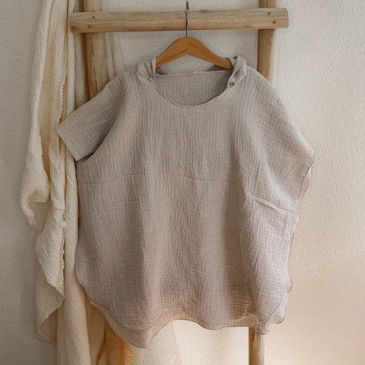 Musselin Badeponcho in hellgrau Böhnens Böhnens